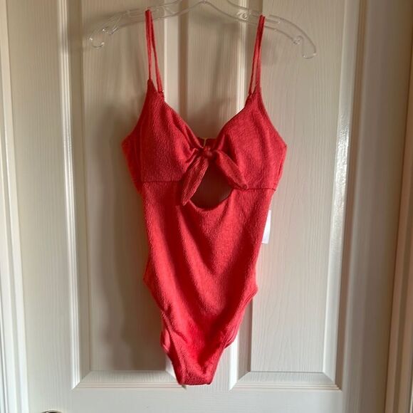 Kids One Piece Swimsuit - Red - Picture 1 of 7